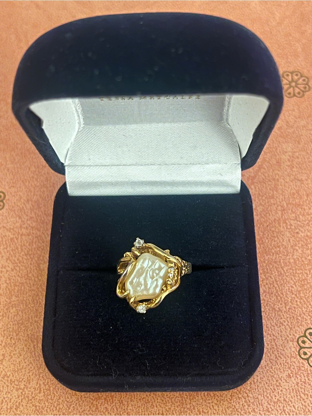 Gold Pearl Statement Ring